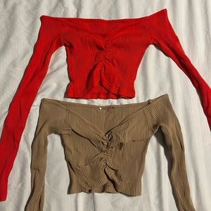 Tiger Mist Ling Sleeve Crop Tops